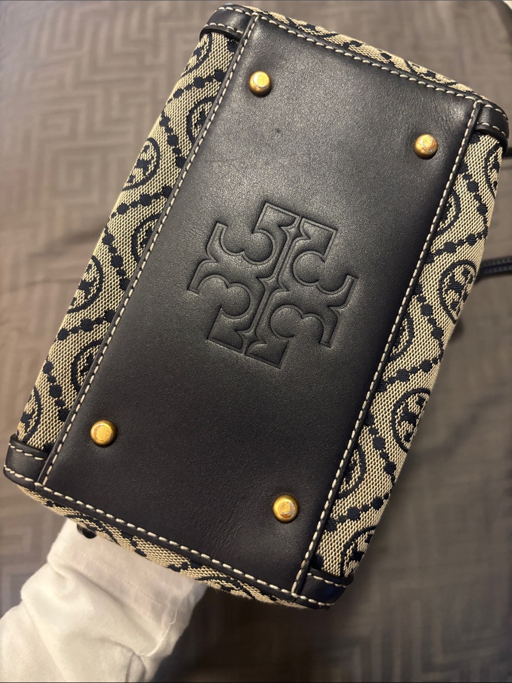 Tory Burch Navy Petite Barrel - Picture 3 of 8